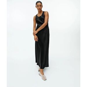 Zara Black Scoop Neck Slip Maxi Dress